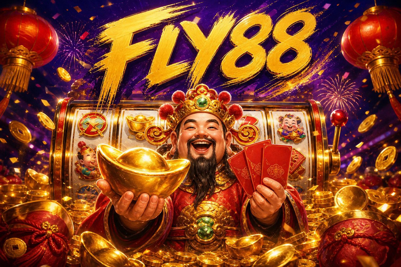 Màn hình trang chủ Mega Ace tại FLY88 với nút đăng ký và đăng nhập